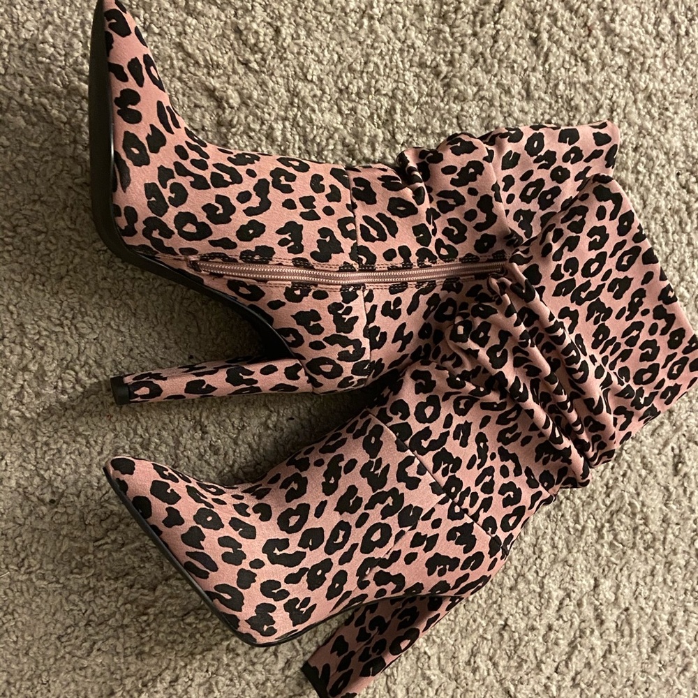 Pink cheetah print heels